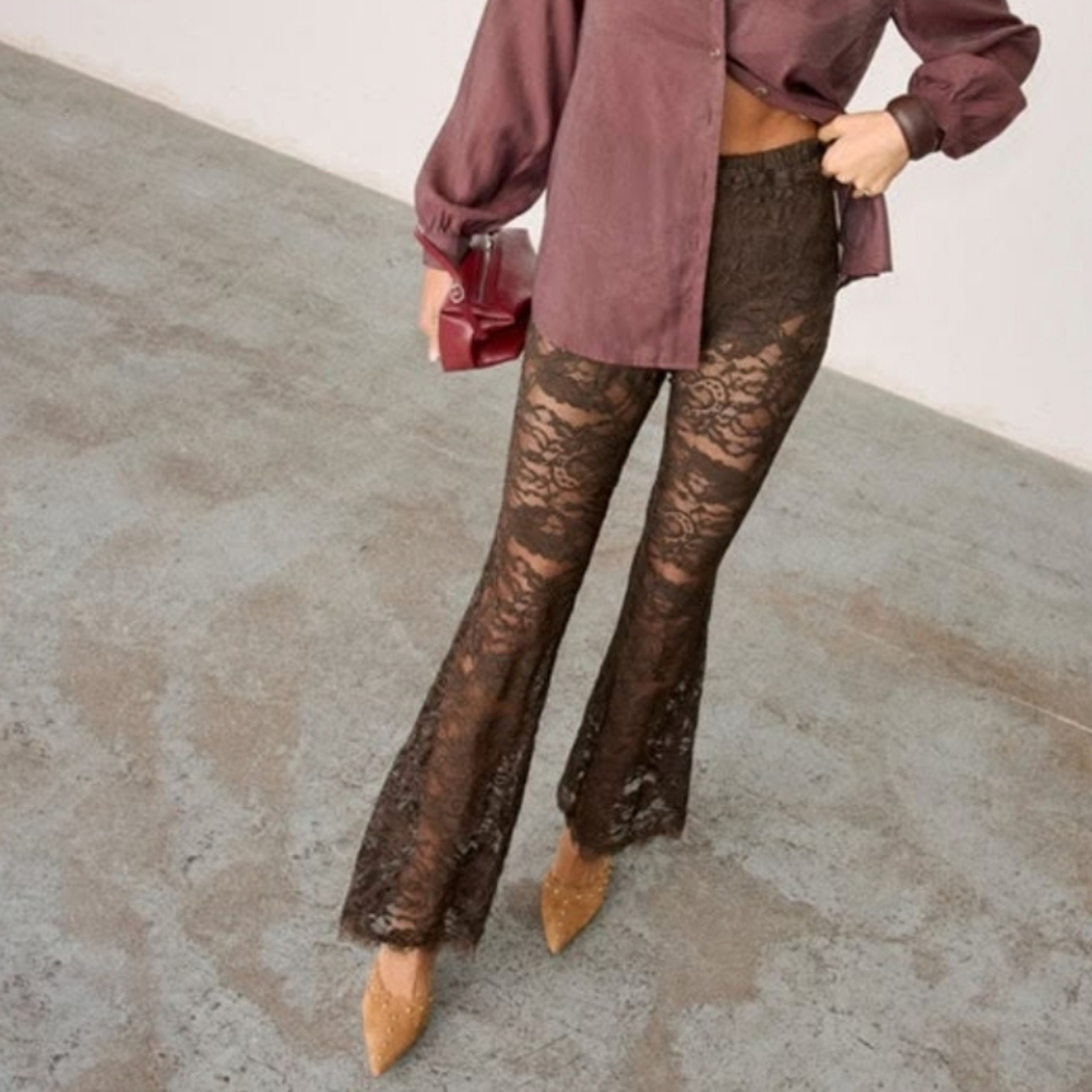 Never Fully Dressed Brown Lace Pants